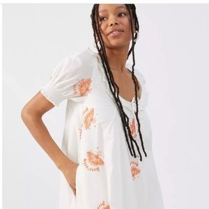 UO Helena Embroidered Frock Dress